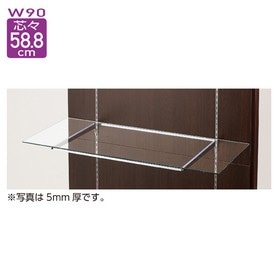 専用出品　ガラスシェルフ 10R ガラス棚セット幅120cm オーバーハングタイプ 5mm厚 奥行20cm