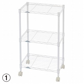 ミニラック(カラー) キャスター付き 4段 ホワイト