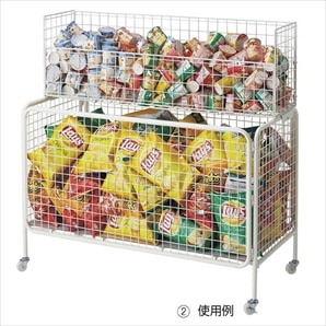 ミニサイドワゴン メッシュ×レザー調(ブラック): 店舗運営用品ストア