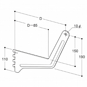 Vアップ角バーブラケット(Vアップ角バーブラケット高さ50右): 店舗什器