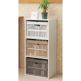 木製収納オープンラック ホワイト 幅44×高さ150cm