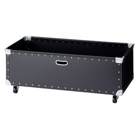 キャスター付きファイバーボックス 幅120cm ブラウン