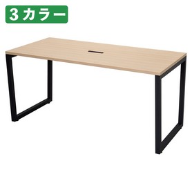 4ヶ口コンセント付きミーティングテーブル 幅180×奥行90cm ブラック脚