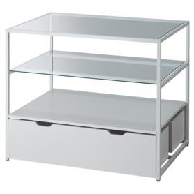 3段テーブル トロッコ付き アンティークゴールド脚〔ストエキ