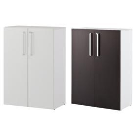 木製収納シェルフ ハイタイプ 全面扉付き(扉 ホワイト): 店舗