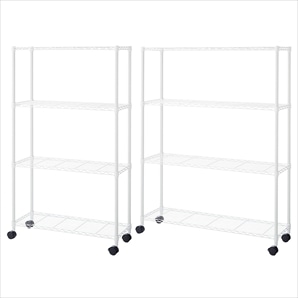 軽量用ワイヤーラック 奥行35cm キャスター付き ブラック 高さ187cm 5