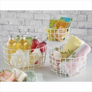 2個】丸型ワイヤーバスケット ブラック〔ストエキオリジナル〕 小