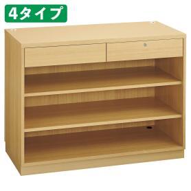 レジカウンター 平台タイプ 幅120cm ホワイト オープンタイプ