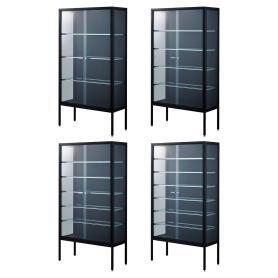 ラテラルショーケースブラック 幅90×高さ150cm パネル：ブラック