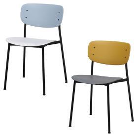4脚】スタッキングチェア(座パッド無し ブラック): 店舗・オフィス家具
