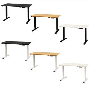 電動昇降デスク 幅120×奥行60cm(天板ナチュラル脚ホワイト): 店舗