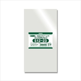 100枚】HEIKO クリスタルパック テープ付き 12×23.5cm OPP袋 透明 T12