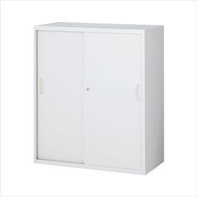 生興 スチール3枚引戸書庫 3段 高さ105cm 上下兼用 RW-45-310S: 店舗