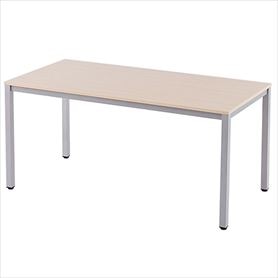 4ヶ口コンセント付きミーティングテーブル 幅150×奥行75cm ホワイト脚