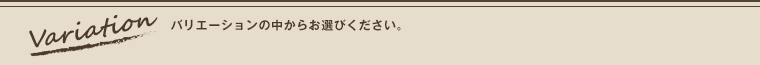 【Variation】バリエーションの中からお選びください。