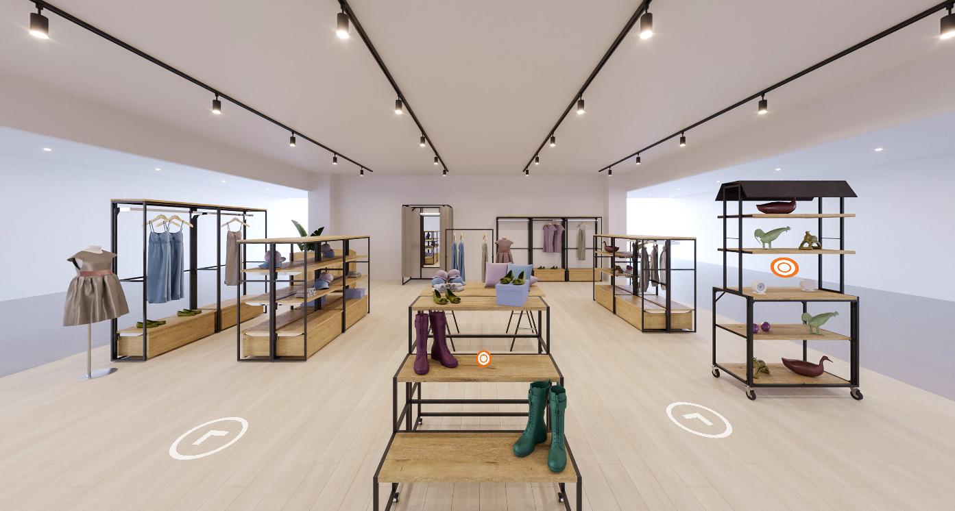 リユース・アウトドアショールーム 360°レイアウト