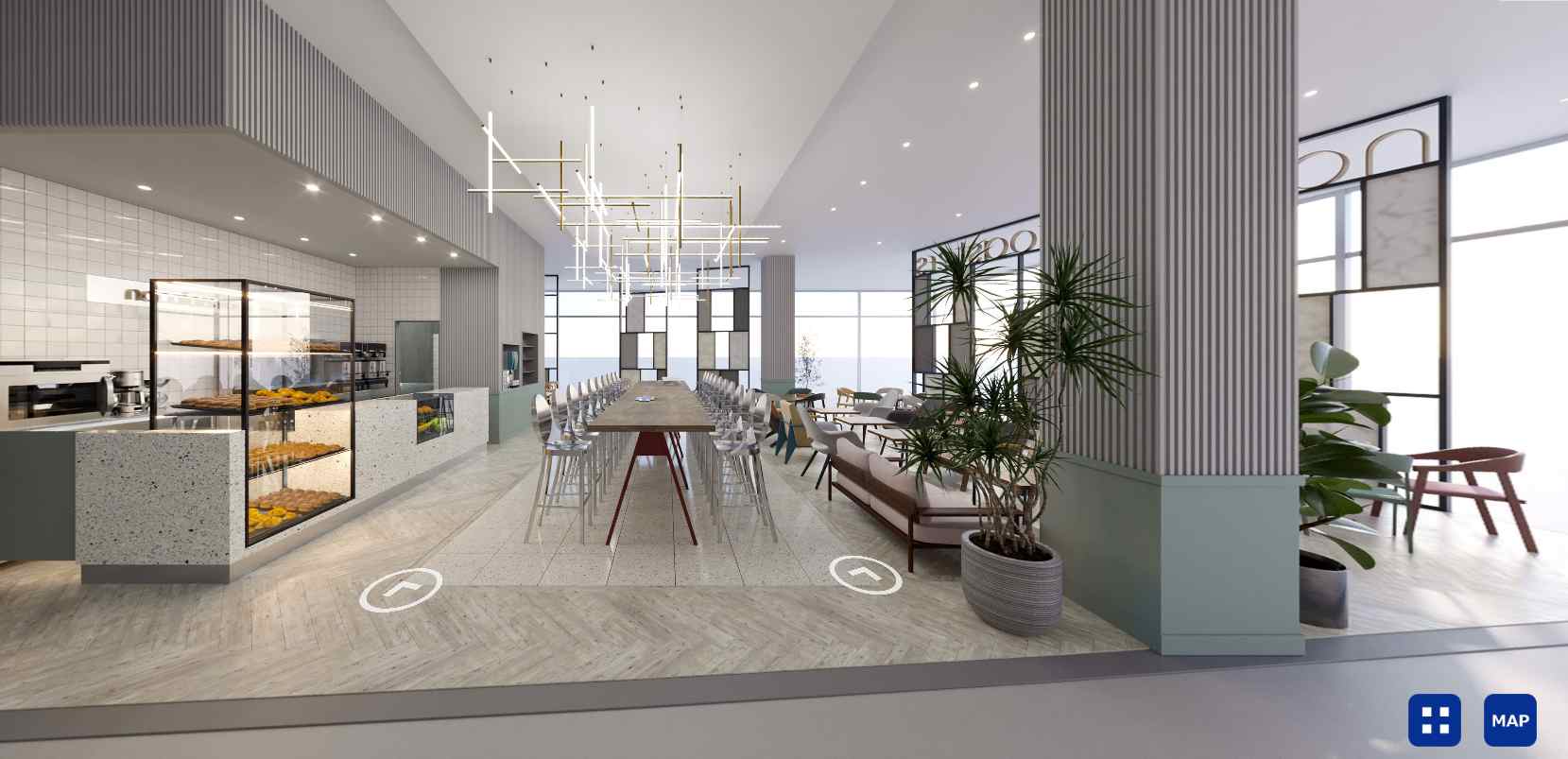 ポップアップ・カフェショールーム 360°レイアウト