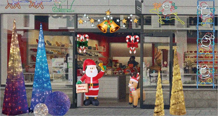 クリスマス店舗外観ディスプレイ