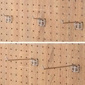 【10本】有孔パネル用フック(直径4mm) クローム〔ストエキオリジナル〕