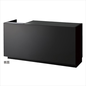 ガラストップ一体型レジ台 ブラック〔ストエキオリジナル〕